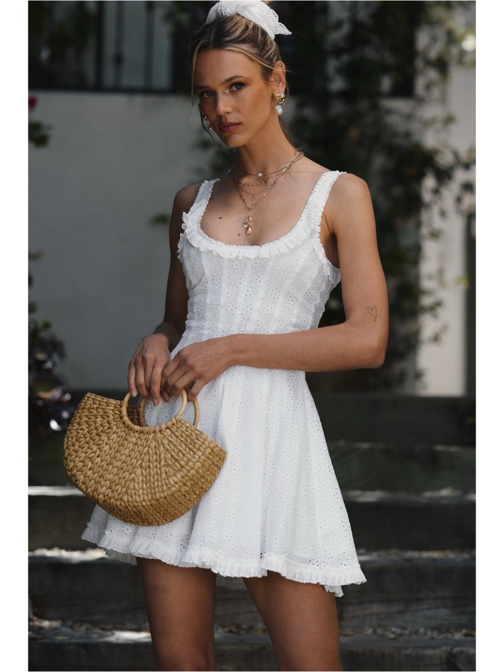 V. Chapman The Moxie Dress in White Eyelet Size:4